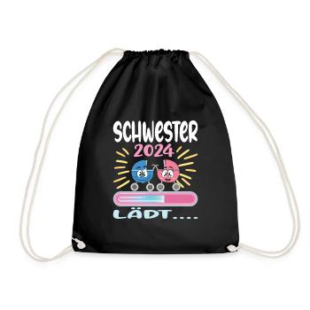 Schwester werden Schwester 2024 - Turnbeutel - Schwarz - Vorne