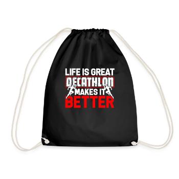 Decathlon Decathlon Makes Life Better - Drawstring Bag - black - Front
