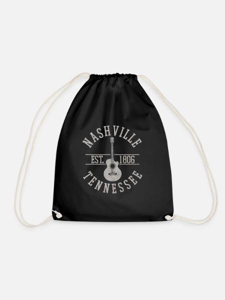 Nashville Tennessee Country Music - Drawstring Bag - black