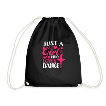 Just a girl who loves dancing. Funny Dance - Drawstring Bag - black - Front