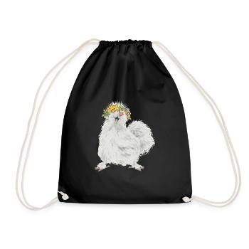Seidenhuhn Poulet soyeux - Sac de sport léger - noir - Devant