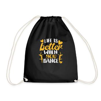 Life is better when you dance. Jollier - Drawstring Bag - black - Front