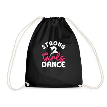 Strong girl dance lover. Funny Dancing - Drawstring Bag - black - Front
