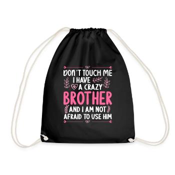 Ne me touche pas! J’ai un frère fou - Sac de sport léger - noir - Devant