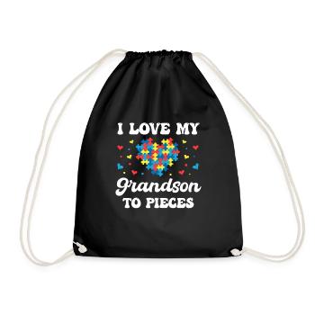 J’aime mon petit-fils en morceaux Mamie TDAH Mamie - Sac de sport léger - noir - Devant