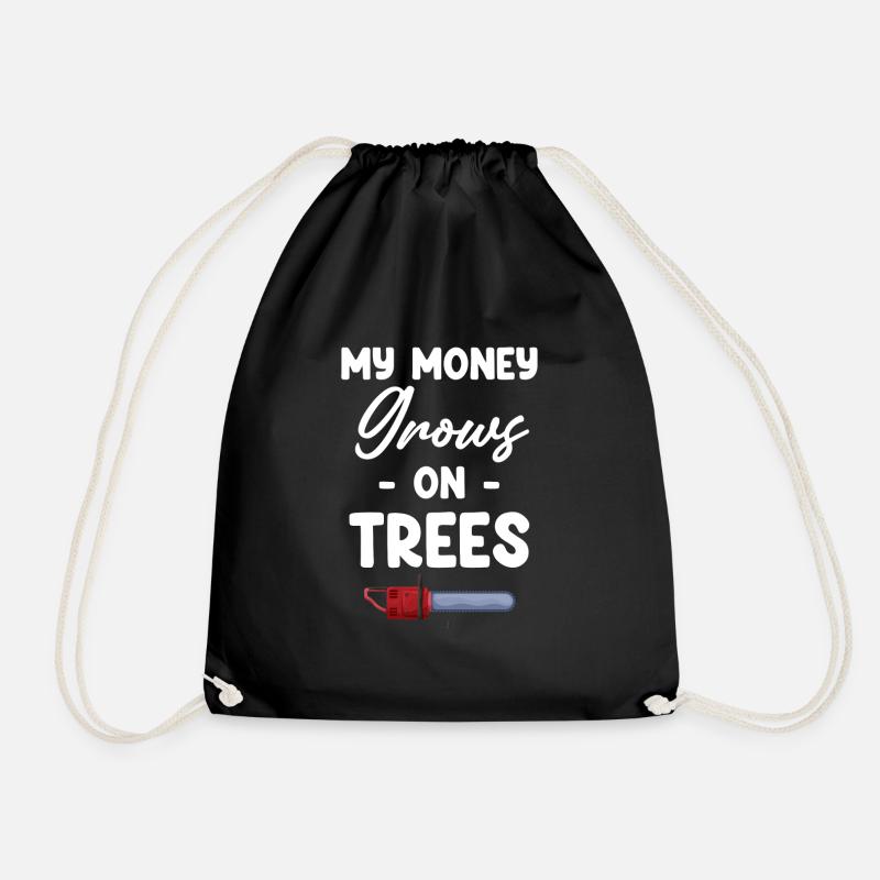 My Money Grows On Trees Funny Arborist - Drawstring Bag - black