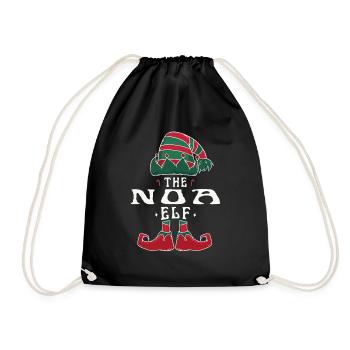 Noa Elf Family Matching Group Christmas Dad Mom - Drawstring Bag - black - Front