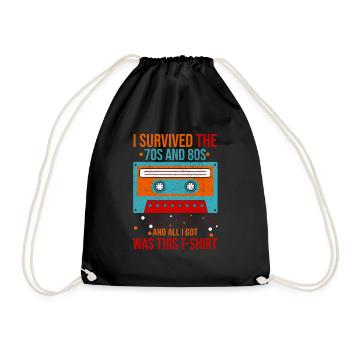 Fille garçon enfants 70 s 80 s 90 s Disco Costume tenue - Sac de sport léger - noir - Devant