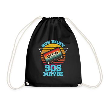 Fille garçon enfants 70 s 80 s 90 s Disco Costume tenue - Sac de sport léger - noir - Devant