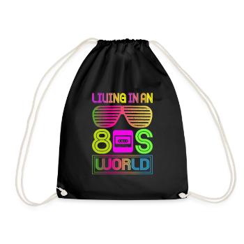 Fille garçon enfants 70 s 80 s 90 s Disco Costume tenue - Sac de sport léger - noir - Devant