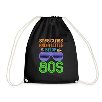 Fille garçon enfants 70 s 80 s 90 s Disco Costume tenue - Sac de sport léger - noir - Devant