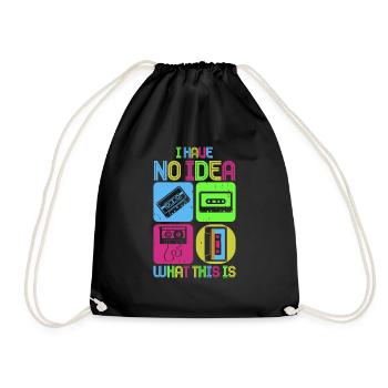 Fille garçon enfants 70 s 80 s 90 s Disco Costume tenue - Sac de sport léger - noir - Devant