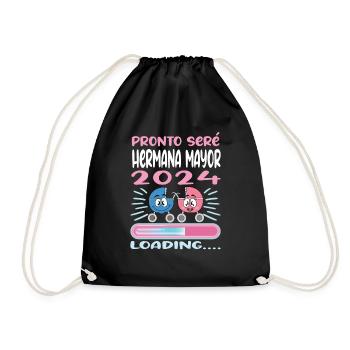 Schwester 2024 Hermana Mayor 2024 - Turnbeutel - Schwarz - Vorne