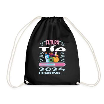 Tante 2024 Tante Werden 2024 - Turnbeutel - Schwarz - Vorne