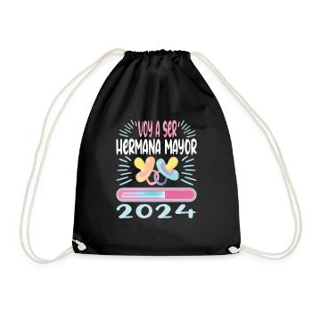 Schwester 2024 Hermana Mayor 2024 - Turnbeutel - Schwarz - Vorne