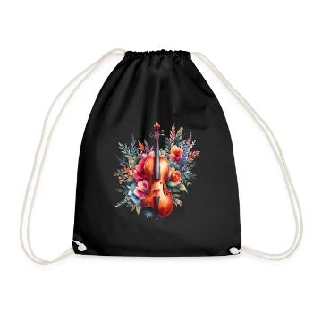 Violon classique dans le style aquarelle - Sac de sport léger - noir - Devant
