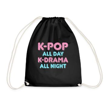 K-Pop K-Drama Fan Geschenk - Turnbeutel - Schwarz - Vorne