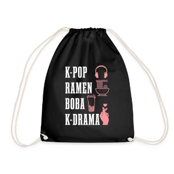 K-Pop Fan Geschenk Koreanische Popmusik - Turnbeutel - Schwarz - Vorne