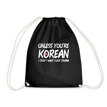 K-Drama K-Pop Fan cadeau coréen - Sac de sport léger - noir - Devant