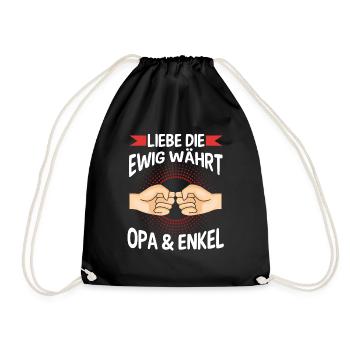Großvater Opa und Enkel - Turnbeutel - Schwarz - Vorne