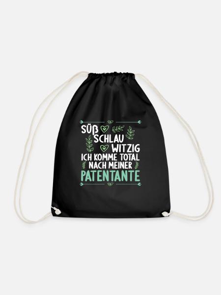 Ich komme total nach meiner Patentante Patenkind - Turnbeutel - Schwarz