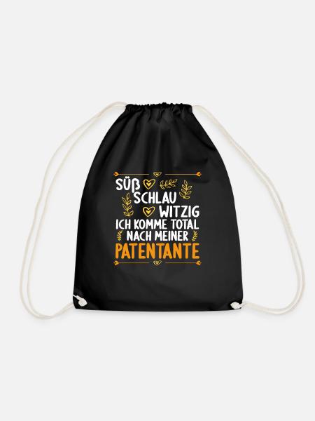 Ich komme total nach meiner Patentante Patenkind - Turnbeutel - Schwarz