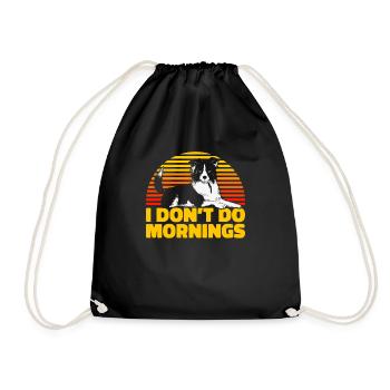 Border Collie Drôle Je Ne Fais Pas De Matins - Sac de sport léger - noir - Devant