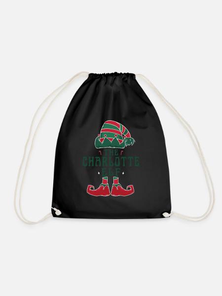 Der Charlotte Elf Pyjama für lustige Weihnachten - Turnbeutel - Schwarz