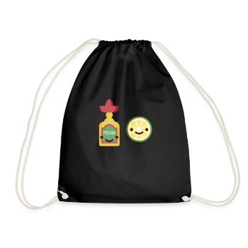 Souriant Tequila Bouteille Lime Mexicain Alcool Jeu de mots - Sac de sport léger - noir - Devant
