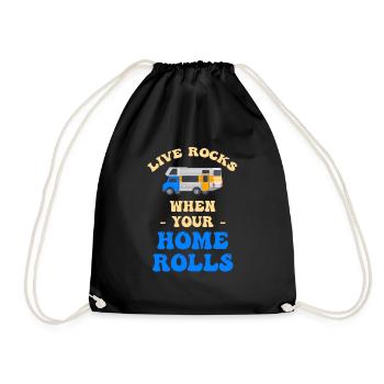 La vie bascule quand votre maison roule à la maison - Sac de sport léger - noir - Devant