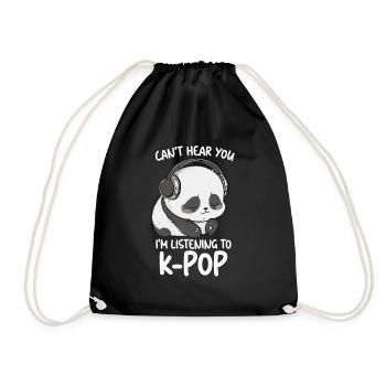 Je ne t’entends pas, j’écoute des produits Kpop - Sac de sport léger - noir - Devant
