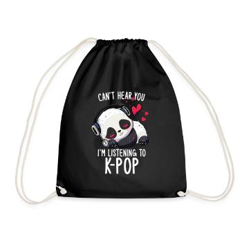 Je ne t’entends pas, j’écoute des produits Kpop - Sac de sport léger - noir - Devant