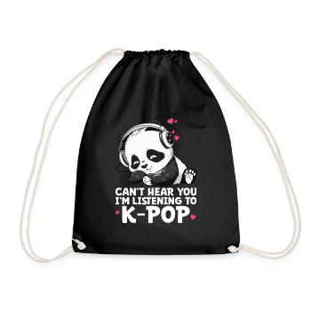 Je ne t’entends pas, j’écoute des produits Kpop - Sac de sport léger - noir - Devant