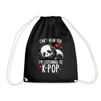 Je ne t’entends pas, j’écoute des produits Kpop - Sac de sport léger - noir - Devant