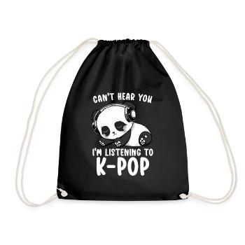 Je ne t’entends pas, j’écoute des produits Kpop - Sac de sport léger - noir - Devant