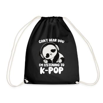 Je ne t’entends pas, j’écoute des produits Kpop - Sac de sport léger - noir - Devant