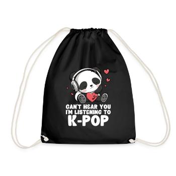 Je ne t’entends pas, j’écoute des produits Kpop - Sac de sport léger - noir - Devant