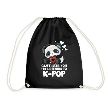 Je ne t’entends pas, j’écoute des produits Kpop - Sac de sport léger - noir - Devant