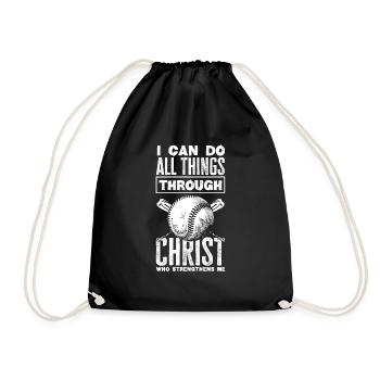 Funny Baseball - Drawstring Bag - black - Front