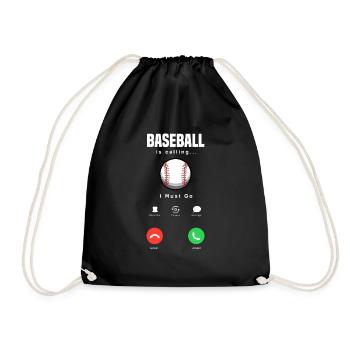 Lustiger Baseball - Turnbeutel - Schwarz - Vorne