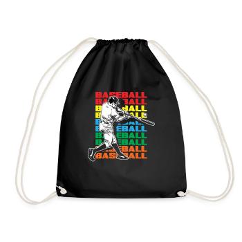 Funny Baseball - Drawstring Bag - black - Front