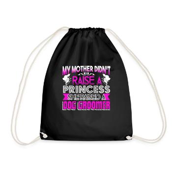 Dog Groomer My Mother Raised A Dog Groomer - Drawstring Bag - black - Front