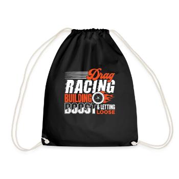 Drag Racing Drag Racing Building Boost - Drawstring Bag - black - Front