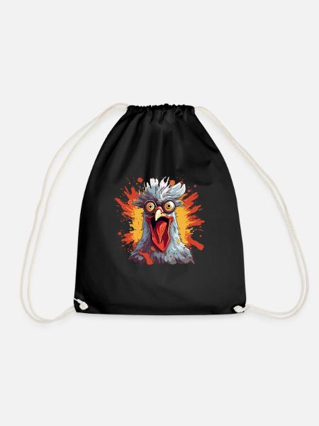 Huhn Hühner Hühnerbesitzer Verrücktes Huhn - Turnbeutel - Schwarz