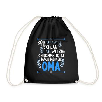 Ich komme total nach meiner Oma Enkelin Enkel - Turnbeutel - Schwarz - Vorne