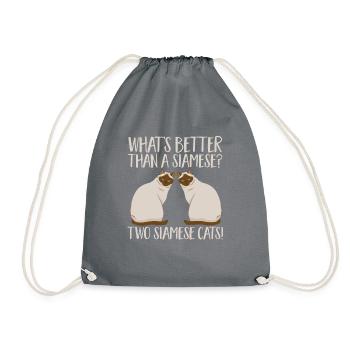 Siamese cat - Drawstring Bag - grey - Front