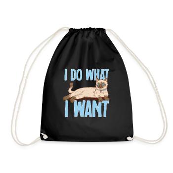 Siamese cat - Drawstring Bag - black - Front