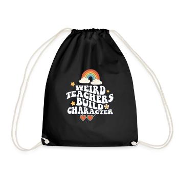 Weird Teachers Build Character Groovy School - Drawstring Bag - black - Front
