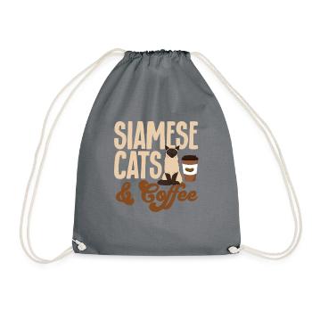 Siamese cat - Drawstring Bag - grey - Front