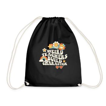 Weird Teachers Build Character Groovy School - Drawstring Bag - black - Front